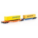 Wagon porte conteneur Sdggmrs744 Danzas Container Wagon N