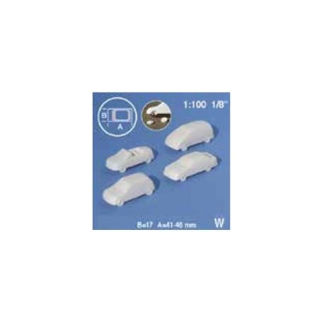 Voitures blanches / Cars, white 1/100 (4pcs)