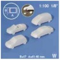 Voitures blanches / Cars, white 1/100 (4pcs)