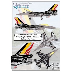 Decal f-16am falcon fa-123 2015 belgian air force 1/48