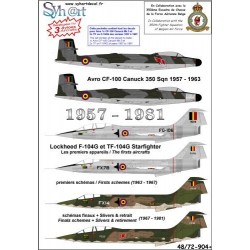 Decal "belge" avro cf-100 canuck 350 sqn 1957-1963 1/48