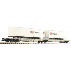 Set de 2 wagons porte-conteneur Sdggmrss Schenker VI N