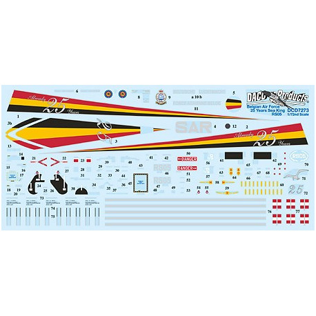 Décal 25 Years Sea King scheme, Belgian Air Force 1/72