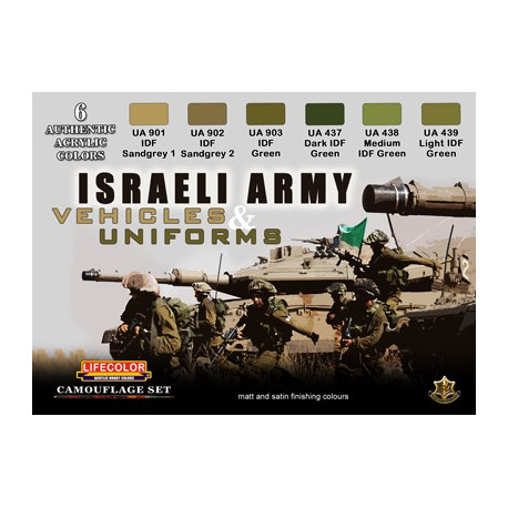Set de 6 couleurs acryliques armée israelienne / set of 6 colors acrylic of the Israelian army