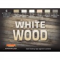 Set de 6 couleurs Acryliques / Set of 6 Acrylic colours White Wood