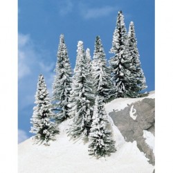 8 Sapins enneigés / Firs with snow 7 - 12 cm