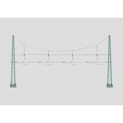 Ensemble de suspension de caténaire pour 4 voies / Cross Span Assembly for 4 Tracks, H0