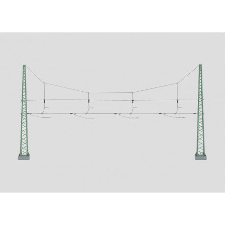 Ensemble de suspension de caténaire pour 4 voies / Cross Span Assembly for 4 Tracks, H0