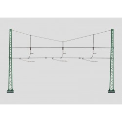 Ensemble de suspension de caténaire pour 3 voies / Cross Span Assembly for 3 Tracks, H0