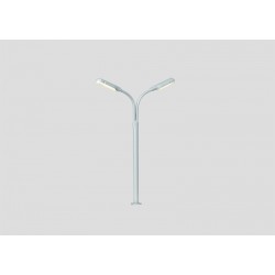 Réverbère en col de cygne, double / Double Curved Streetlight, H 10cm, H0