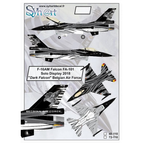 F-16AM Falcon FA-101 "Solo display 2018 - Dark Falcon" Belgian Air Force 1/72