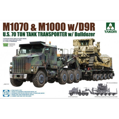 M1070&M1000 w/D9R 70 Ton Tank Transporter w/Bulldozer 1/72