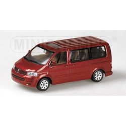 VW Volkswagen T5 Multivan, 2003, Rouge métallisé / Red metallic, 1/43