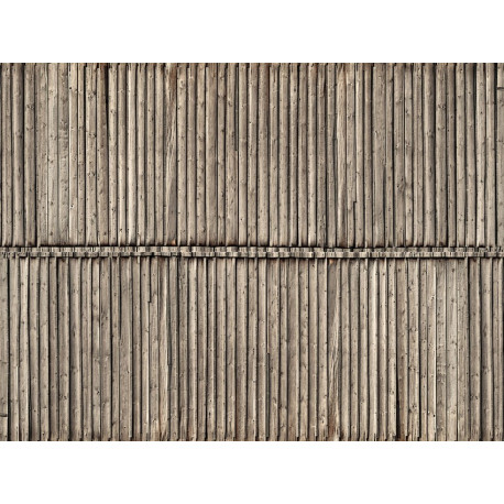 Feuille de carton 3D "Mur en planches" / 3D Cardboard Sheet “Timber Wall”, H0