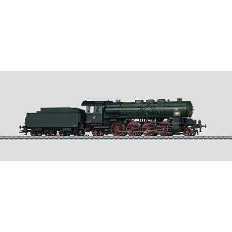 Locomotive à vapeur pour le transport de personnes avec système de raccordement.
