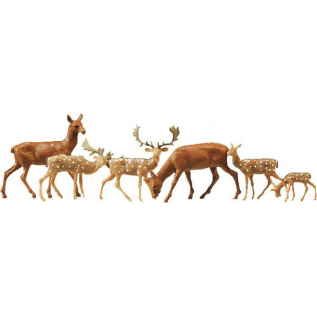 Cerfs et daims / Fallow deer + red deer, 12 pces N