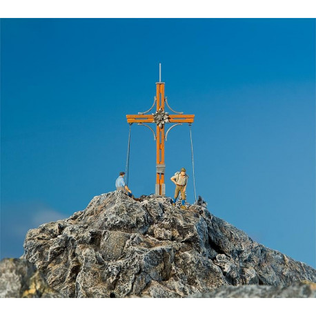Croix de sommet avec pic de montagne / Summit cross with mountain peak H0