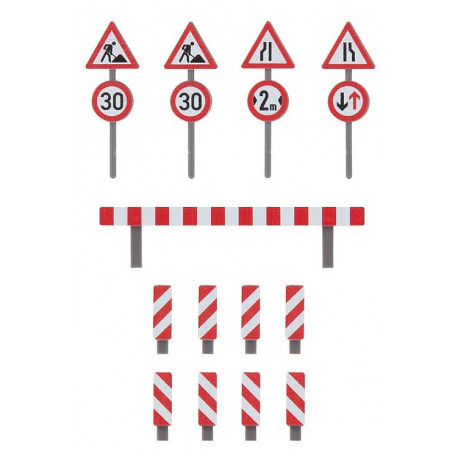 Jeu de panneaux de chantier / Set of building site traffic signs H0