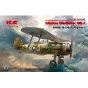 Gloster Gladiator Mk.I, WWII British Fighter, avec Décal Belge 1/32