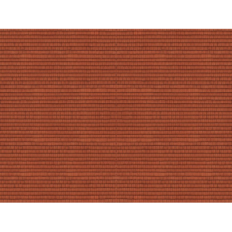 Feuille de carton 3D “Tuiles”, rouge / 3D Cardboard Sheet “Roof Tile” N