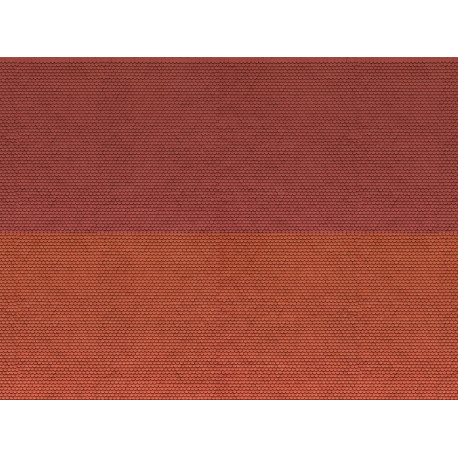 Feuille de carton 3D “Tuile alsacienne”, rouge / 3D Cardboard Sheet “Plain Tile” N