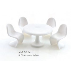 Chaises Panton & table ronde / Panton Chairs with table 1/50