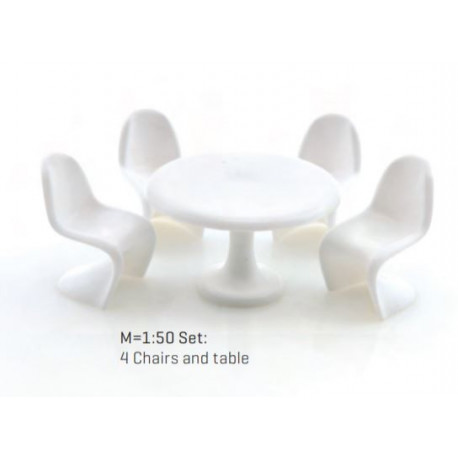 Chaises Panton & table ronde / Panton Chairs with table 1/50