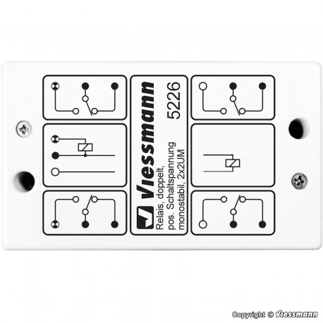 Relais / Relay, monostable, 2 x 2UM, Positive switching impulse