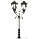 Park lamp double, black, LED warmwhite H0
