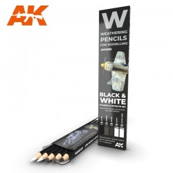 Weathering Pencils Set Effets d'Ombre Noir & Blanc / Shading & Effects Black & White Set