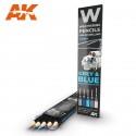 Weathering Pencils Set Effets d'Ombre Gris & Bleu / Shading & Effects Grey & Blue Set