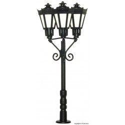 Park lamp triple, black, LED warm-white H0