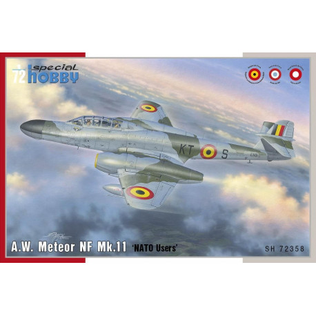 A.W. Meteor NF Mk.11 ‘NATO Users’, Décals Belges, 1/72