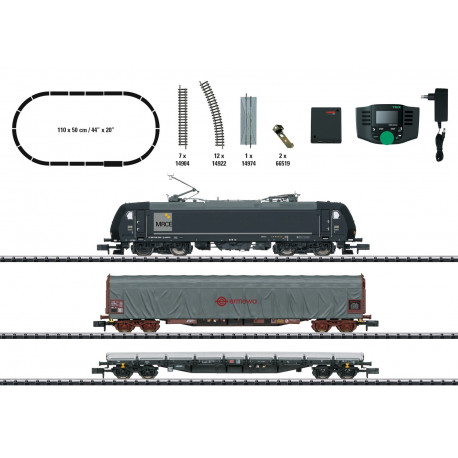 Coffret de départ Digital Loco Electrique 185 MRCE et Wagons Marchandises N