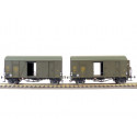 Set de 2 WagonsCouverts (EX20128A) Nr. 257186 et (EX20128B) Nr. 357654, SNCB H0