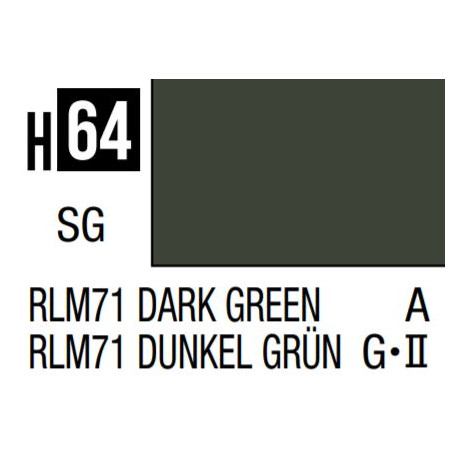 Hobby Aqueous Color Vert foncé satiné / Dark green RLM71 semi gloss