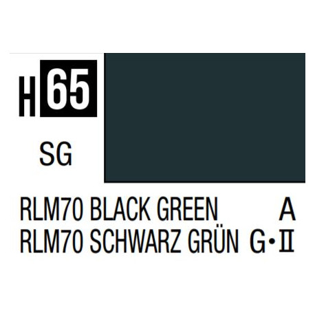 Hobby Aqueous Color Noir vert satiné / Black green semi gloss RLM 70