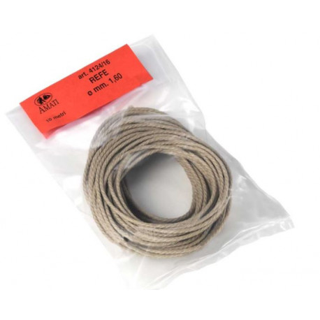 Cordage - Fil de Gréement Beige / Rigging Cord Natural Hemp, 1.6mm, 20m