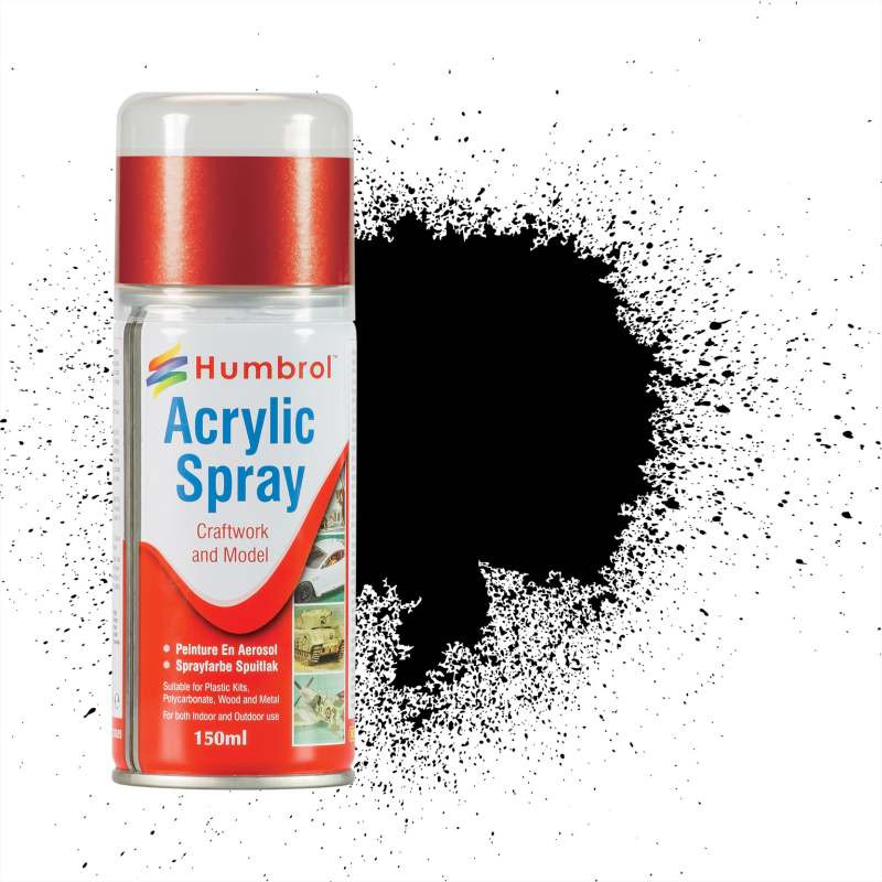 Spray Acrylique Noir Satin Black Acrylic Spray N°85, 150ml