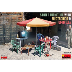 Street Furniture with Electronics & Umbrell 1/35