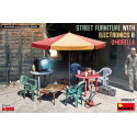 Street Furniture with Electronics & Umbrella 1/35