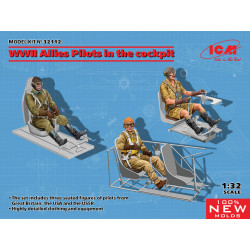 Allies pilots in the cockpit (British, American, Soviet) WWII 1/32