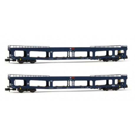 Set de 2 Wagons Porte-Autos DD DEV 66 Bleus, SNCB N