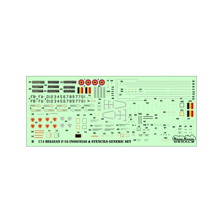 Belgian F-16 insignias & stencils-generic set