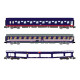 Coffret de 3 Voitures Set T2 + DDM + BC I6 (UIC-Z), Livrée Bleu et Rouge, SNCB N