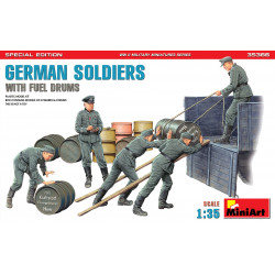 German Soldiers & Fuel Drums 1/35
