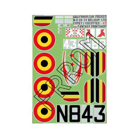 Decals Nieuport 29 Belgium 1/72