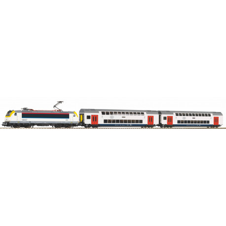 Coffret de départ Locomotive Série 18² avec Voitures double-étage SNCB DCC H0