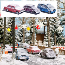 3 Voitures Enneigées / 3 Snow-covered cars H0