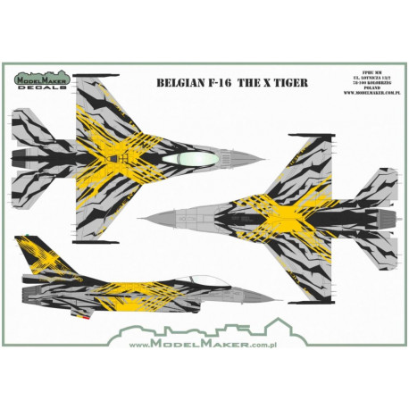 Décal Belgian F-16 The X Tiger